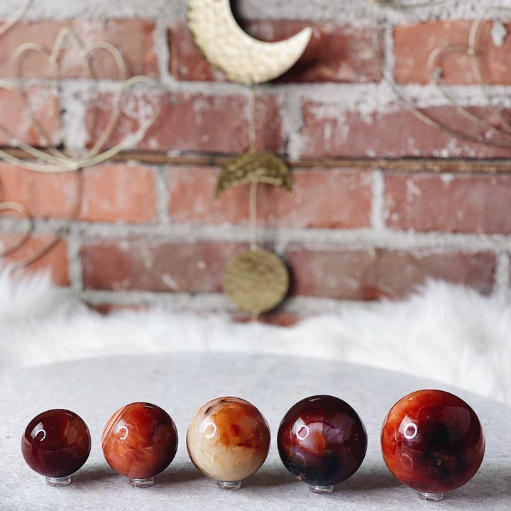 Intuitively Chosen Carnelian Sphere for wholesale by Wild Alabaster