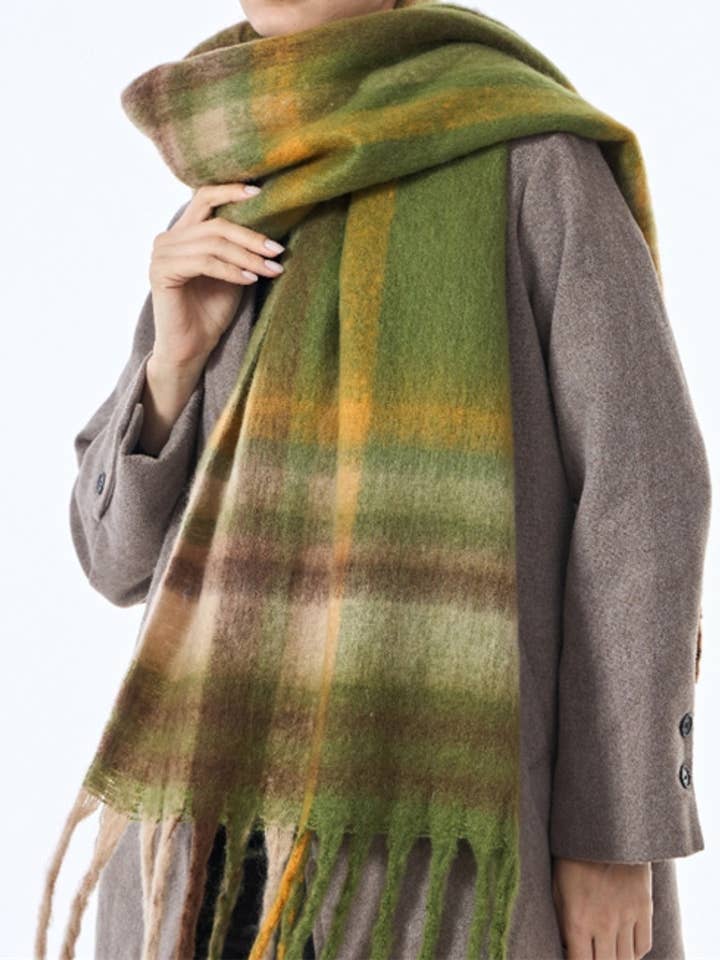 Laides Plaid Color Block Everyday Scarf SKAS4203 for wholesale by Sweetkama