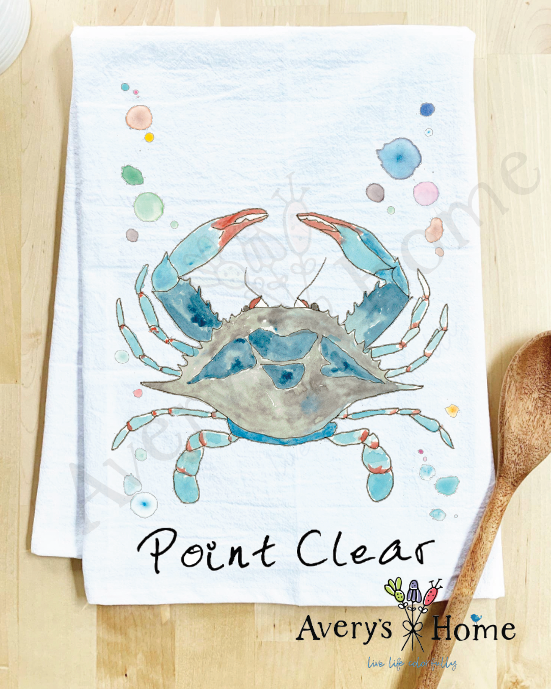 Avery's Home - Wholesale Tea Towel - Blue Crab Ocean Customizable Coastal Tea Towel30