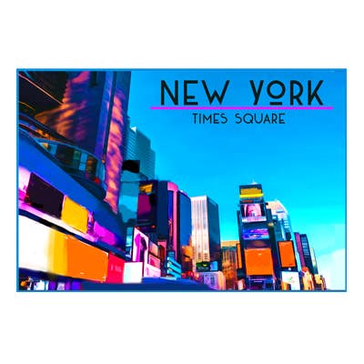 Carte postale déco de Times Square à New York pour la vente par Happy Place by Lola Star