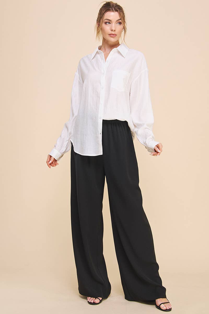 Allie Rose - Wholesale Button Down Shirt - Women's - Easy Textured Button Front Shirt11