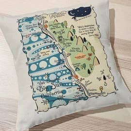 Big Sur CA dekorativ pude (med indsats) for engroshandel hos Gooseberry Designs