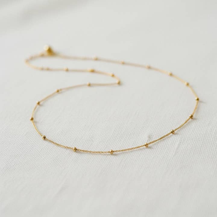 paperln - Wholesale Beaded/Pearl Necklace - Chic Gold Plated Beaded Chain Necklace1