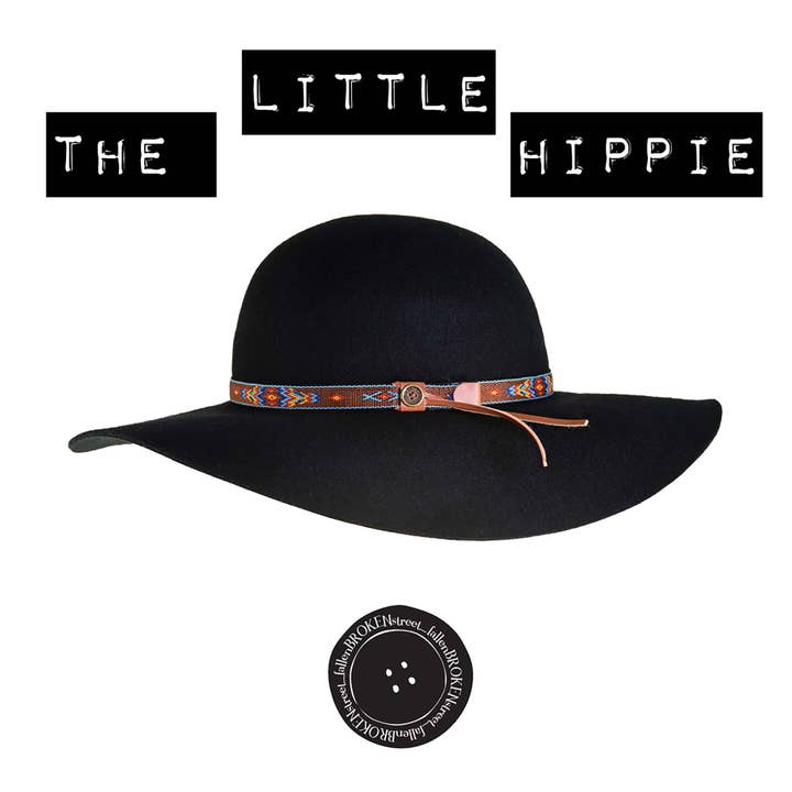 Negro Sombrero de fieltro flexible The Little Hippie, negro de venta al por mayor en Faire6