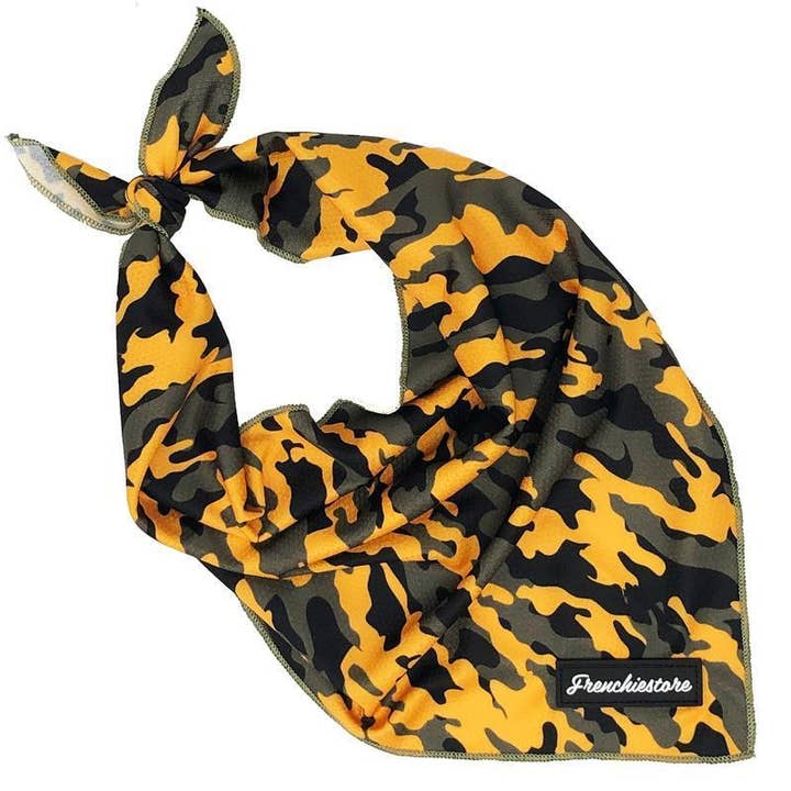Pet Dog Cooling Bandana | Mustard Ultimate Camo for wholesale by Frenchiestore
