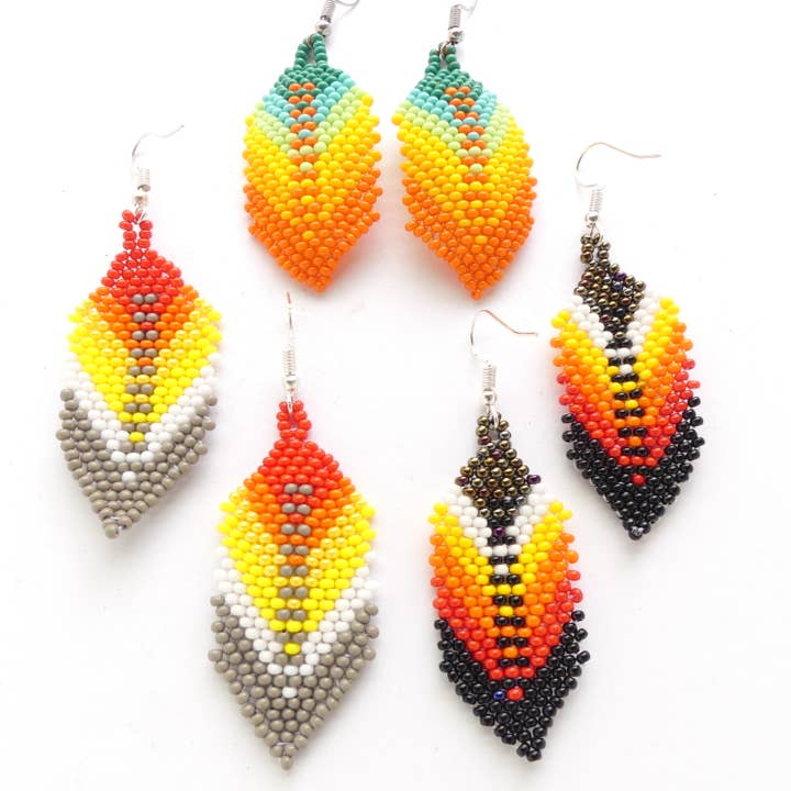 Colorful Feather Earrings for wholesale by DIAMANTI DESIGNS