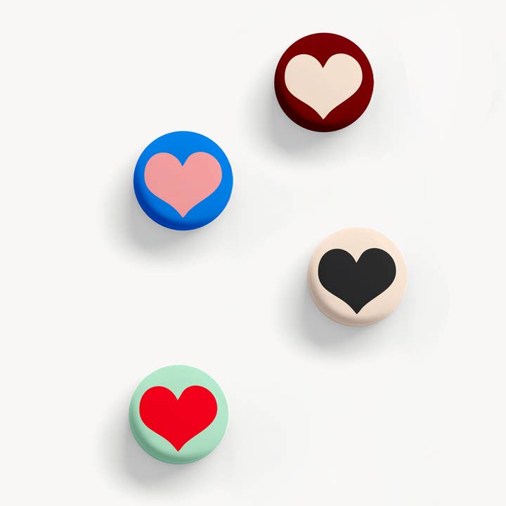 Colorful Heart Pinback Button - Valentine's Day for wholesale by Lisa Congdon Art & Illustration
