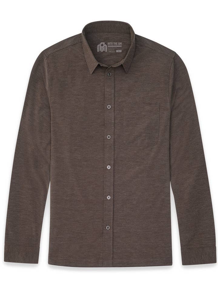 INTO THE AM - Vente Chemise à col boutonné – homme - Chemise boutonnée à manches longues pour hommes16