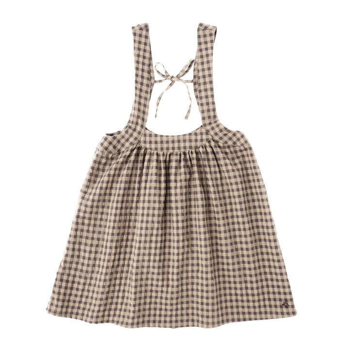 Mørk Pink Gingham Nederdel med seler W33522 for engroshandel på Faire