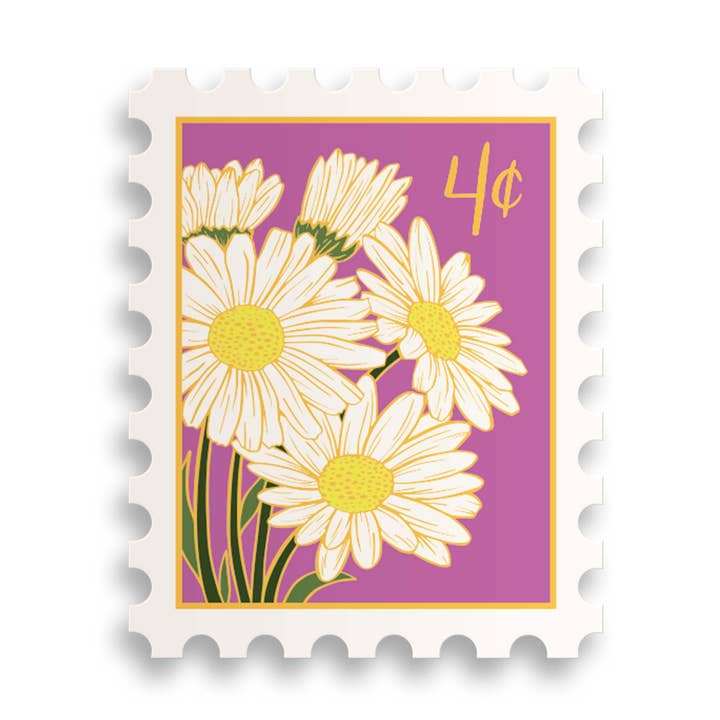 Daisy (April) Birth Month Stamp (Sticker) for wholesale by Sablewood Paper Company