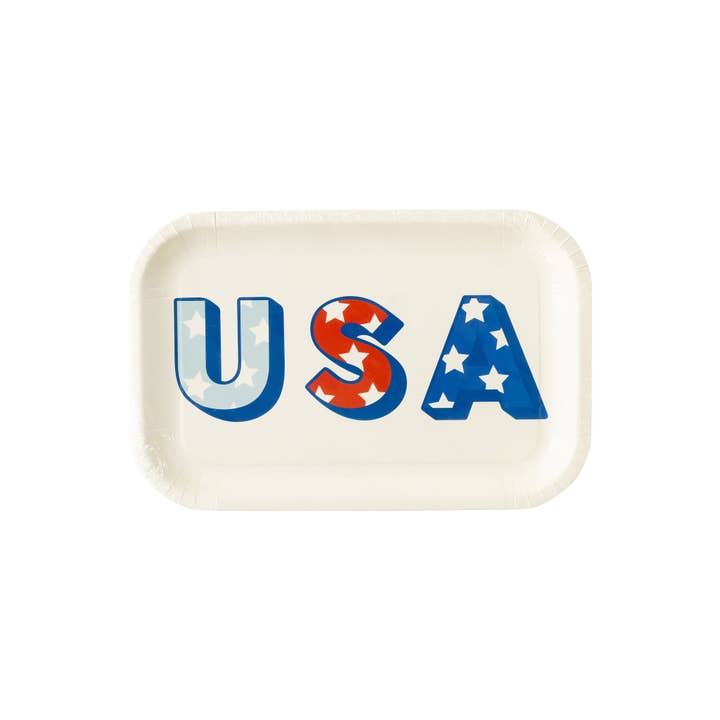 My Mind’s Eye - Wholesale Disposable Plate - PLTS365G-MME - USA Shaped Paper Plate