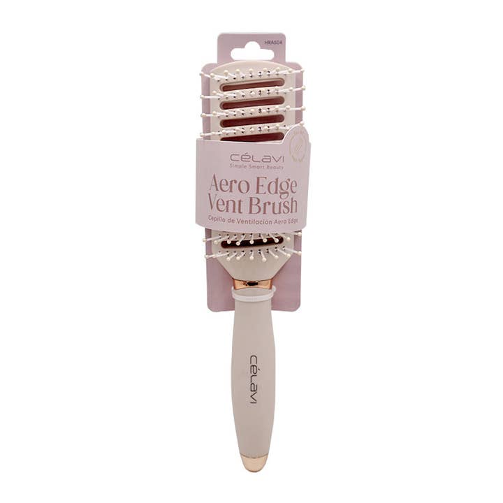 PINEAPPLE Beauty - Wholesale Hair Brush/Comb - Celavi HRA504 Beige Aero Edge Vent Brush - 12 pcs
