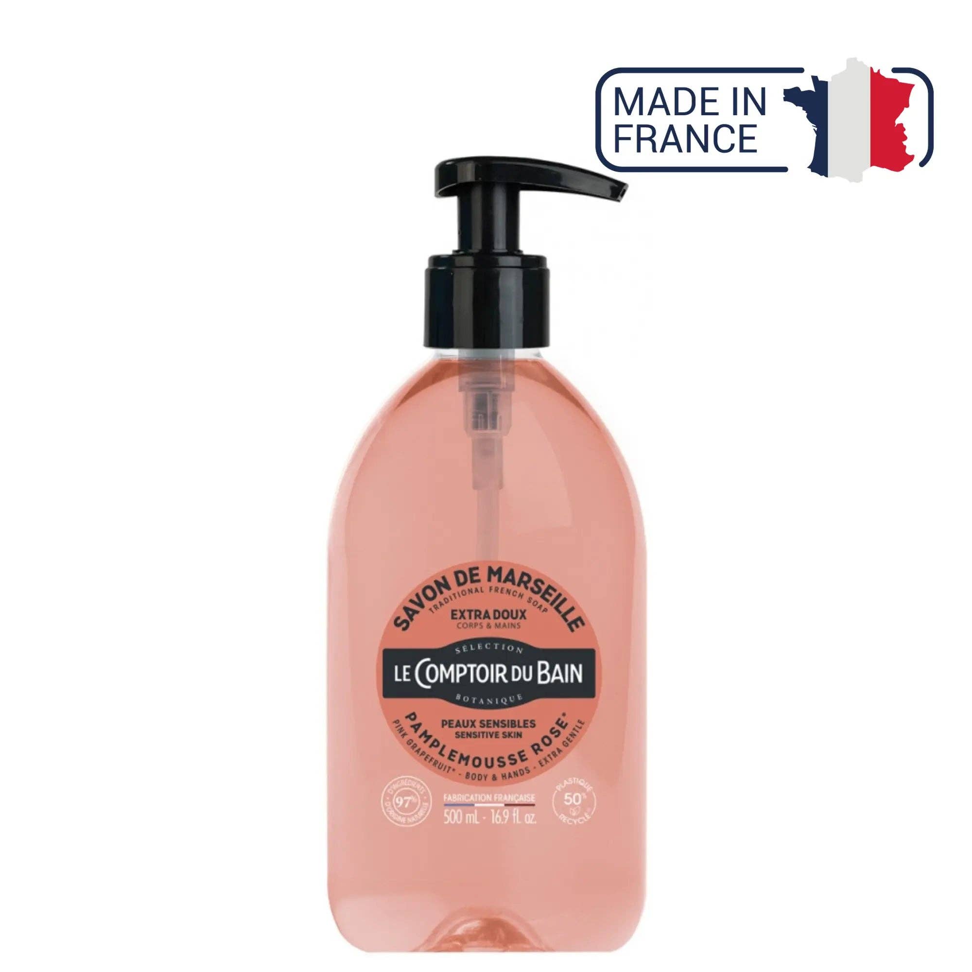 My Podologie – wholesale Body wash/shower gel – Liquid Marseille Soap Pink Grapefruit - 500ml - Le Comptoir du Bain0