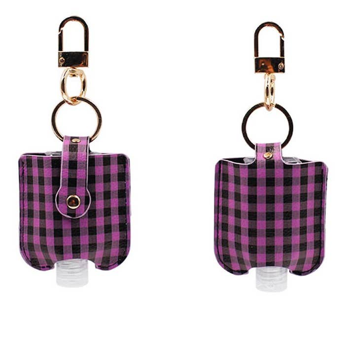 Fashion City - Wholesale Keychain - Women's - Buffalo Plaid Hand Sanitizer Keychain Holder