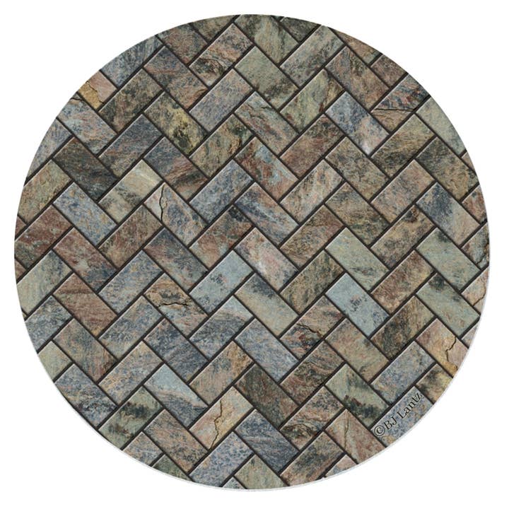 Thirstystone “Stone Herringbone” Redonda de Gândalo 4pk por atacado de CounterArt/Highland Home/Thirstystone