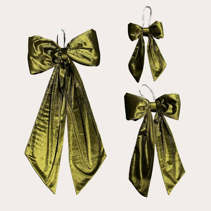Luxe B Co - Wholesale Christmas Decoration - Chartreuse Velvet Holiday Bows3