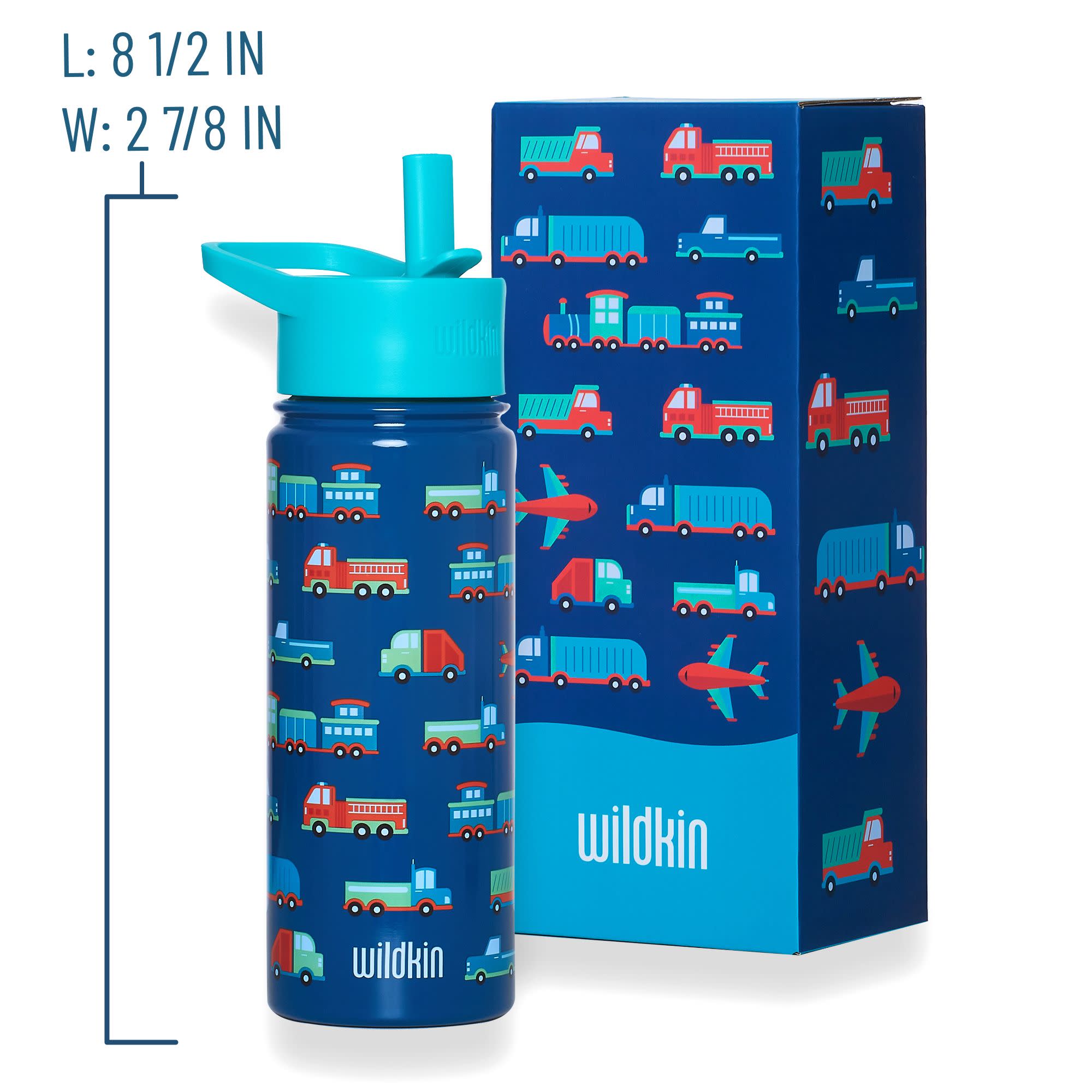 Wildkin - Wholesale Water Bottle - Transportation 18 oz Steel Water Bottle3