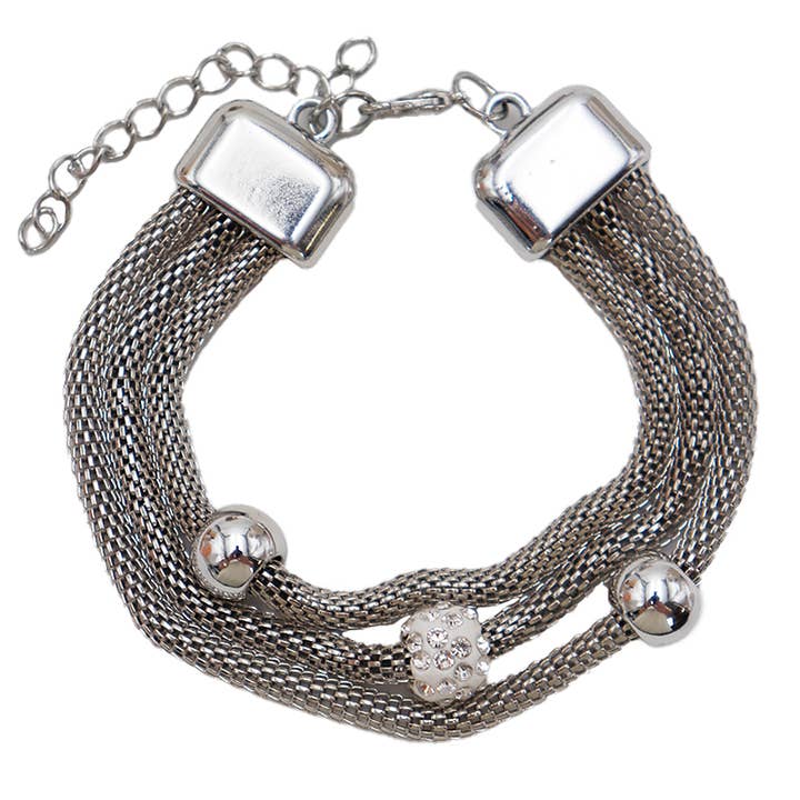 Cap Zone - Wholesale Link & Chain Bracelet - Multi-Layer Strand Metal Alloy Chain Bracelet