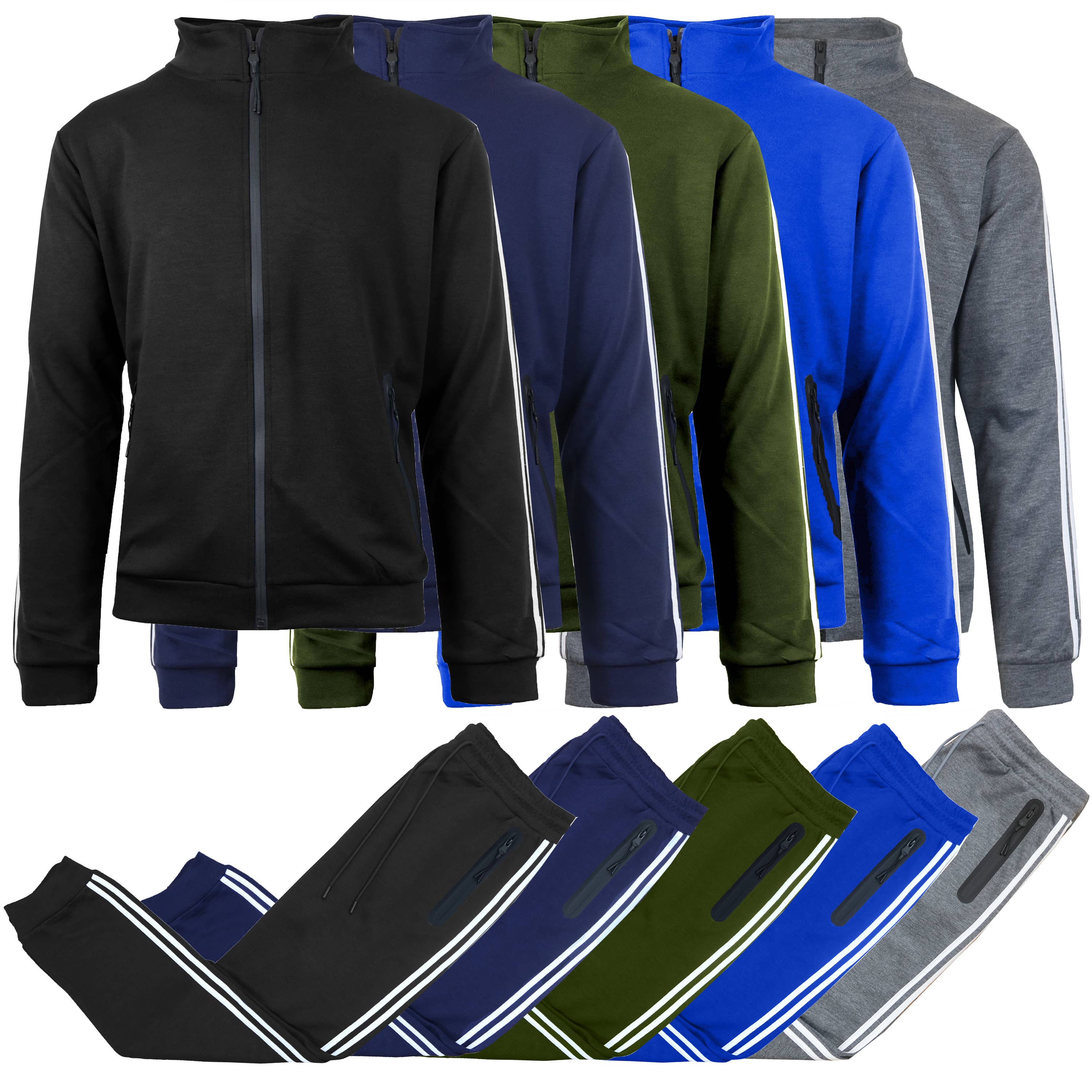 Galaxy By Harvic - Wholesale Activewear Set - Men's - Men's Tech Fleece Sweatshirt And Jogger 2 Piece Set16