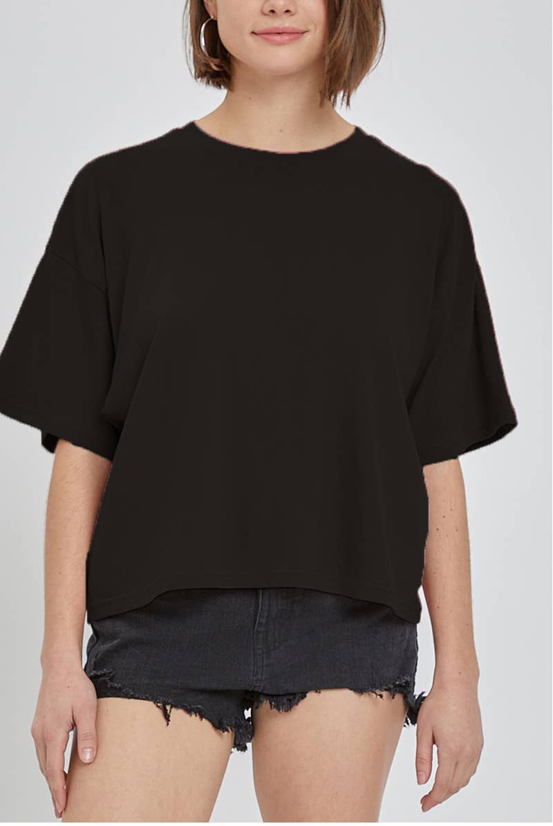 2&moon - Wholesale T-Shirt - Women's - Giving 100% Cotton Solid short sleeve Crop Tee1