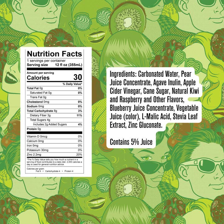 Jones Soda - Wholesale Soda/Carbonated Drink - POP JONES Mixed Berry Kiwi Prebiotic Soda