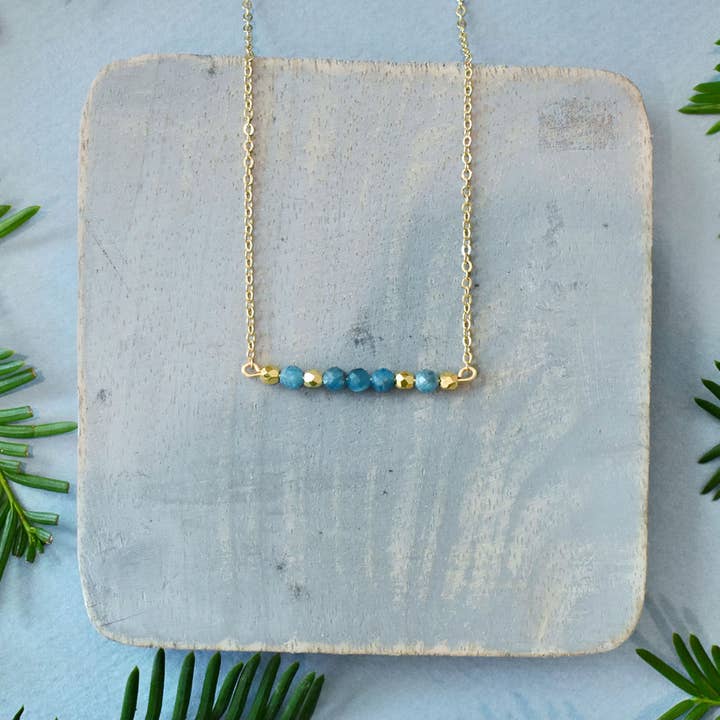 Apatiet edelsteen & gouden ketting voor wholesale door Hadley Richards Designs