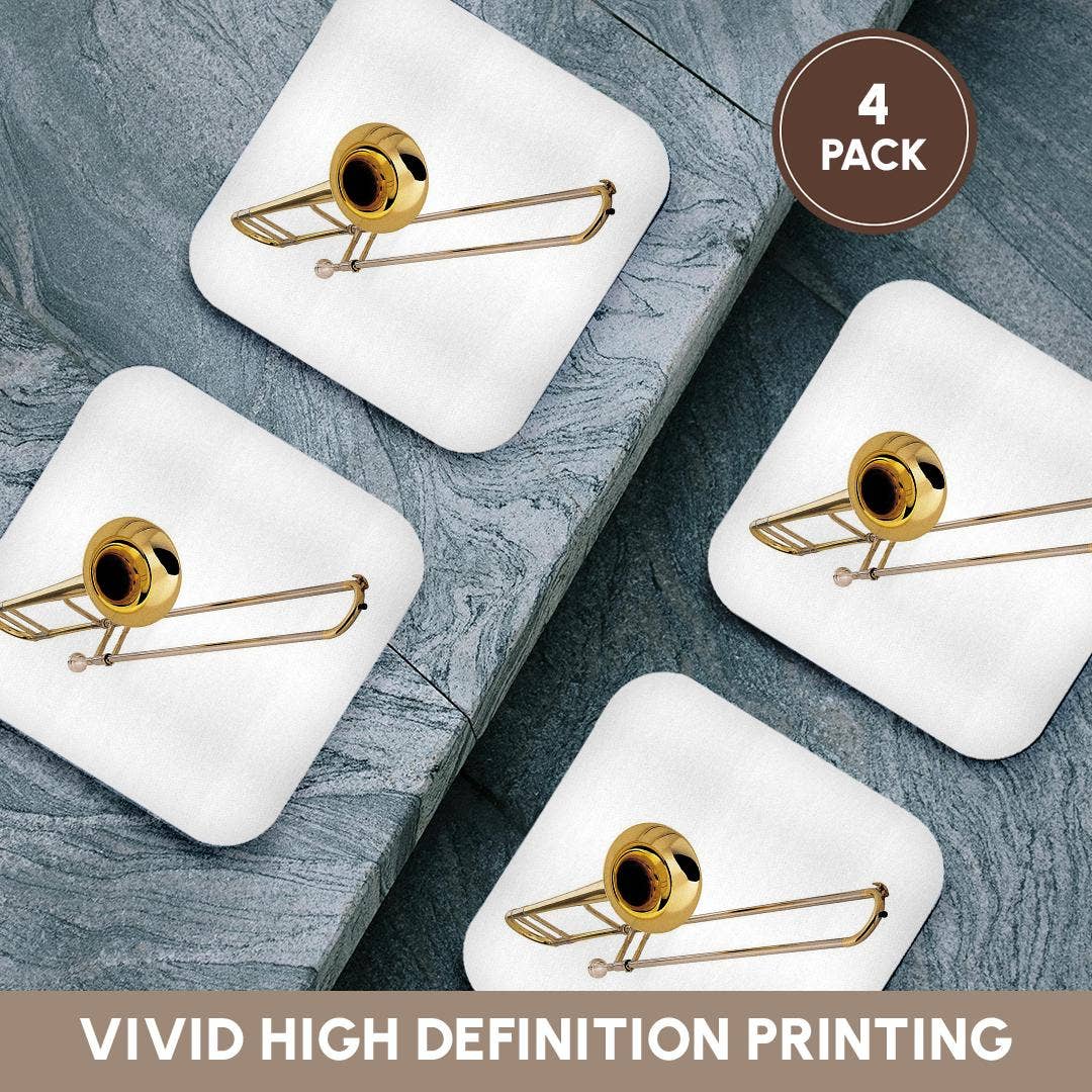 3dRose - Wholesale Coasters - 3dRose, Trombone, Coaster12