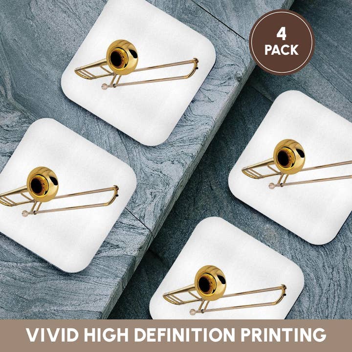 3dRose - Wholesale Coasters - 3dRose, Trombone, Coaster12