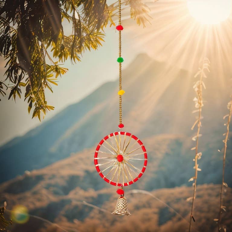 Kimago's Home – wholesale Ornament – Circle and Bell Ethnic Decoration Pendant4