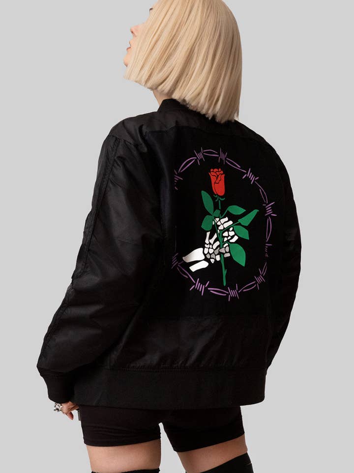 Long Clothing - Wholesale Jacket - Women's - Hopeless Romantic MA1 Patch Jacket