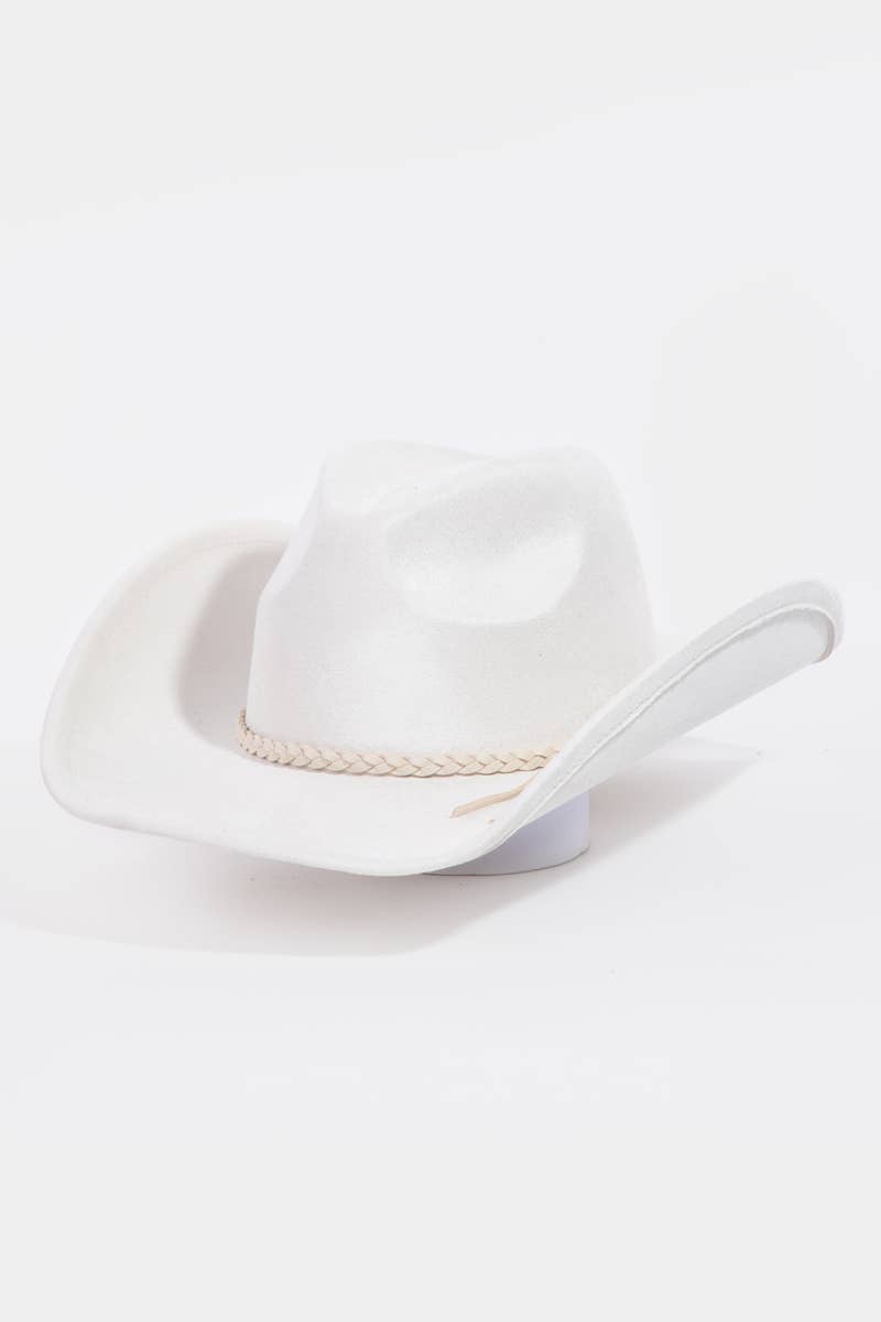 Collections by Fame Accessories - Wholesale Fedora - Women's - Rope Braid Strap Western Cowboy Hat12