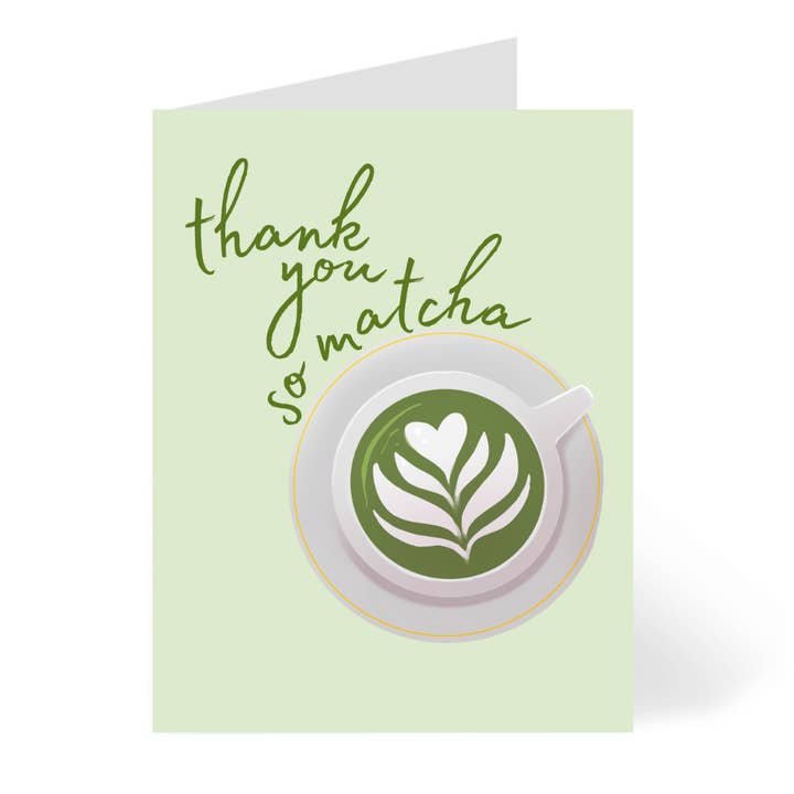 Thank You So Matcha | Unique Thank You Cards | Coffee Pun for wholesale by CheerNotes Greeting Cards & Stationery