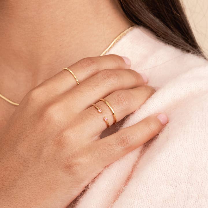 18K Gold Plated Birthstone Ring for wholesale by Katie Dean