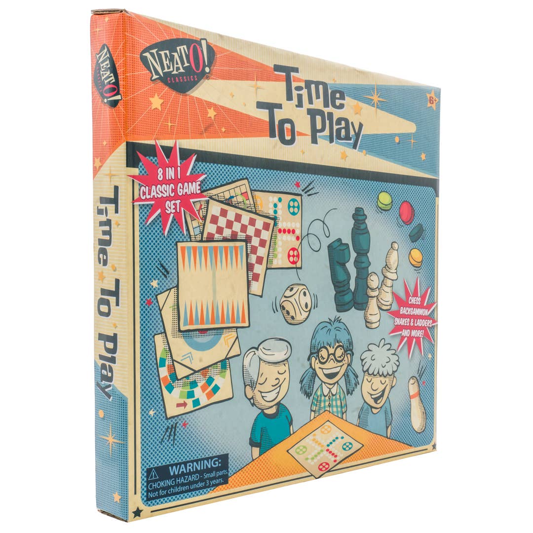 Toysmith - Wholesale Board Game - Neato! Time To Play 8-In-1 Game- Retro Classic, vintage toys1