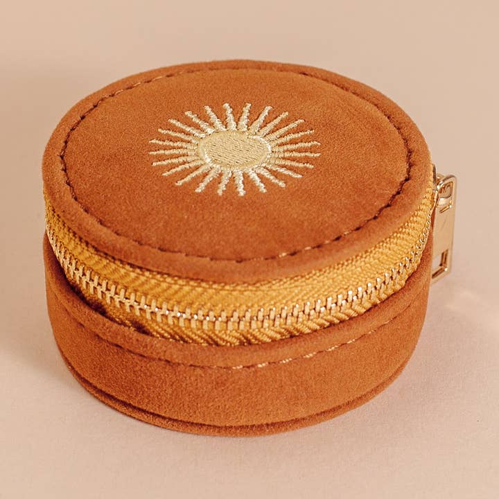 Mini Travel Jewellery Case in Burnt Orange for wholesale by cai & jo