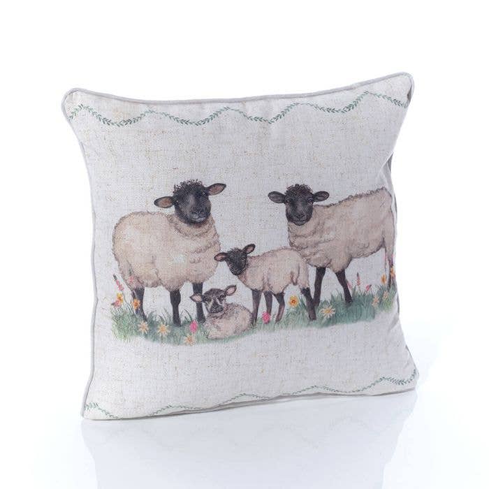 Schafplatz Polyester/Leinen-Mischkissen mit Reißverschluss für den Großhandel von Langs