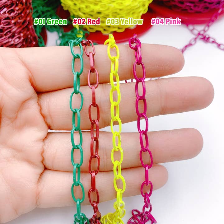 Emaille Paperclip Ketting per Voet, Ovale Schakel Knutselbenodigdheden voor wholesale door Beads Creation