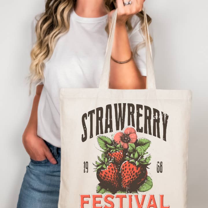 Strawberry Festival Bag for wholesale by Tiny Sparrow Designs