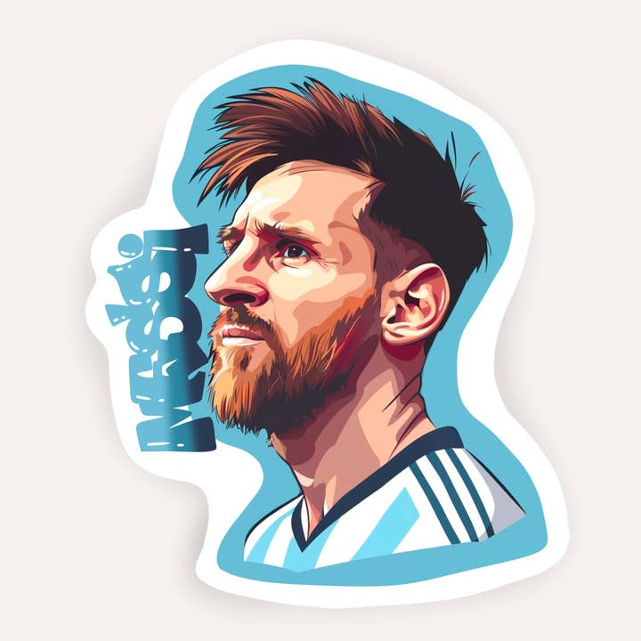 Autocollant Messi, autocollant imperméable, cadeau pour la vente par Cocollama Design