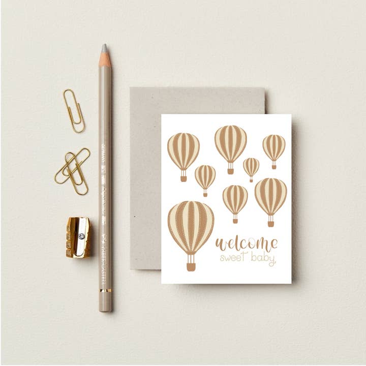 Balloon Baby Congratulations Card | greeting card for wholesale by Christine Collective Co
