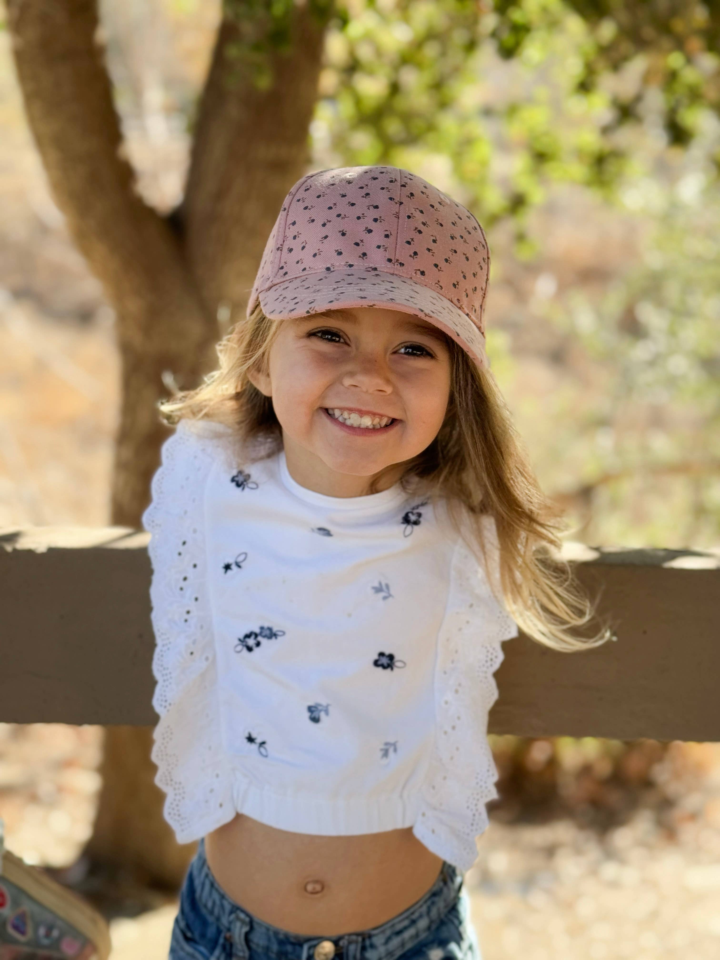 Peppercorn Kids - Wholesale Baseball Cap - Kids - Girls Baseball Hat- Ditsy Floral- Mauve (2-6/7Y) 4
