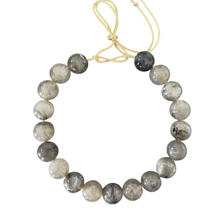 Chunky Beaded Necklace - Smoke for wholesale by KMs GEMs