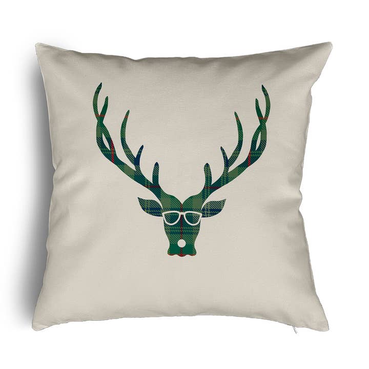 Cool Dude Holiday Reindeer Christmas Decorative Pillow for wholesale by E by Design