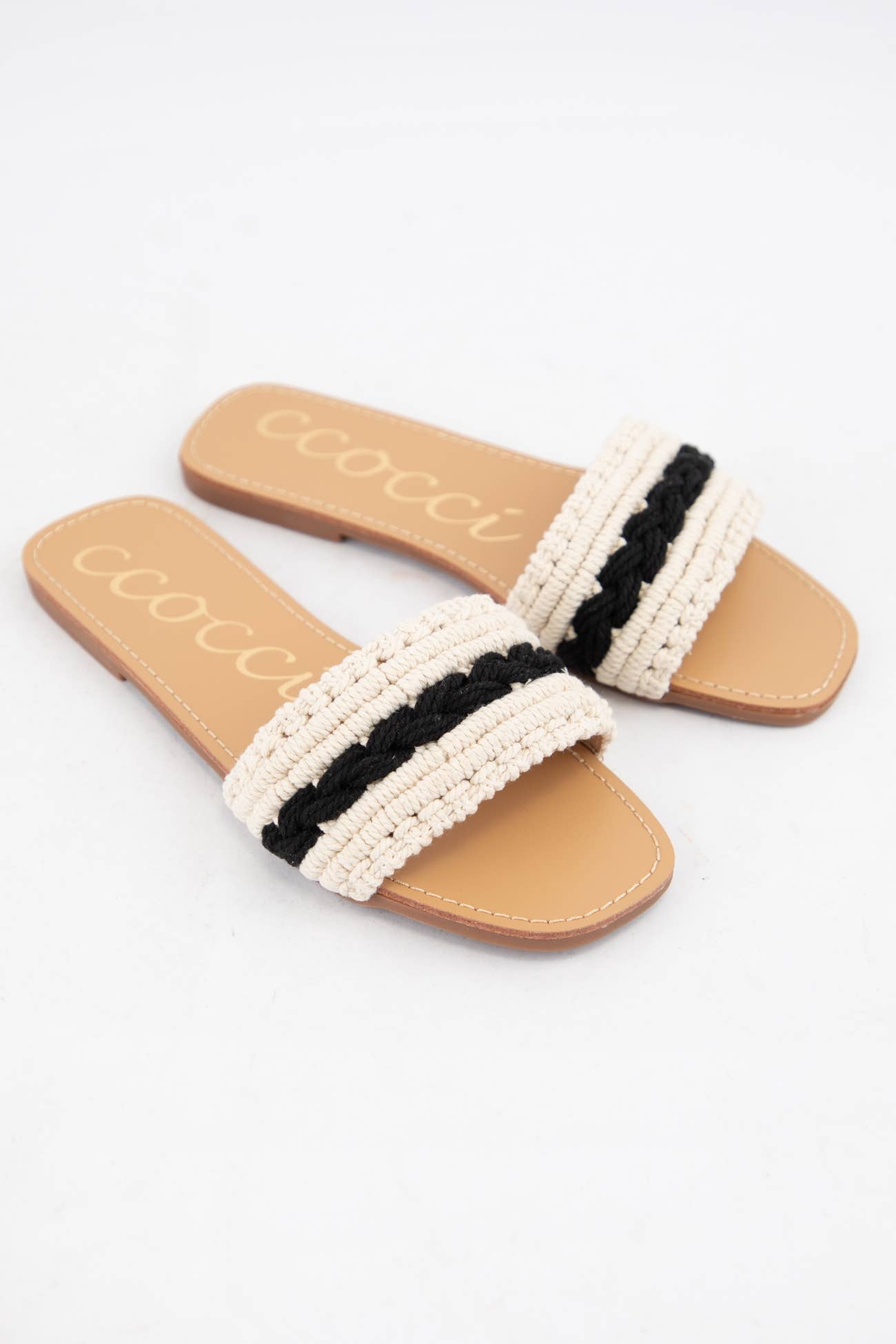 CCOCCI - Wholesale Sandals - Women's - WEEKLY DEAL COLOR LINE MACRAME BRAIDS UPPER SANDAL4