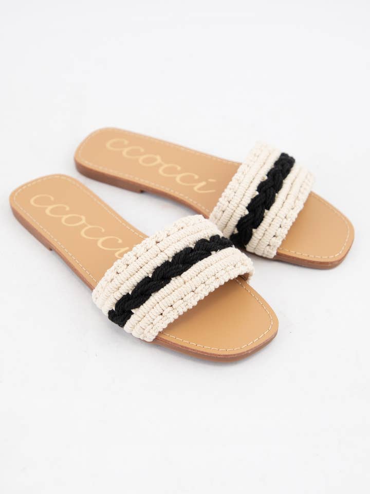 CCOCCI - Wholesale Sandals - Women's - WEEKLY DEAL COLOR LINE MACRAME BRAIDS UPPER SANDAL4