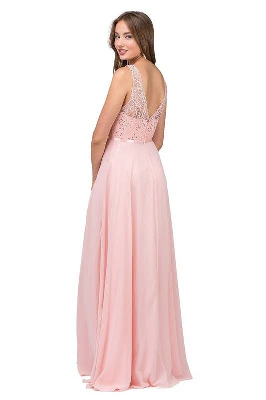 Dancing Queen Dress - Wholesale Gown - Women's - Lace Bodice Chiffon A-Line Evening Gow1
