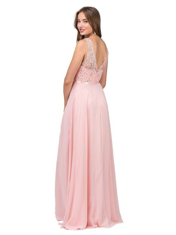 Dancing Queen Dress - Wholesale Gown - Women's - Lace Bodice Chiffon A-Line Evening Gow1