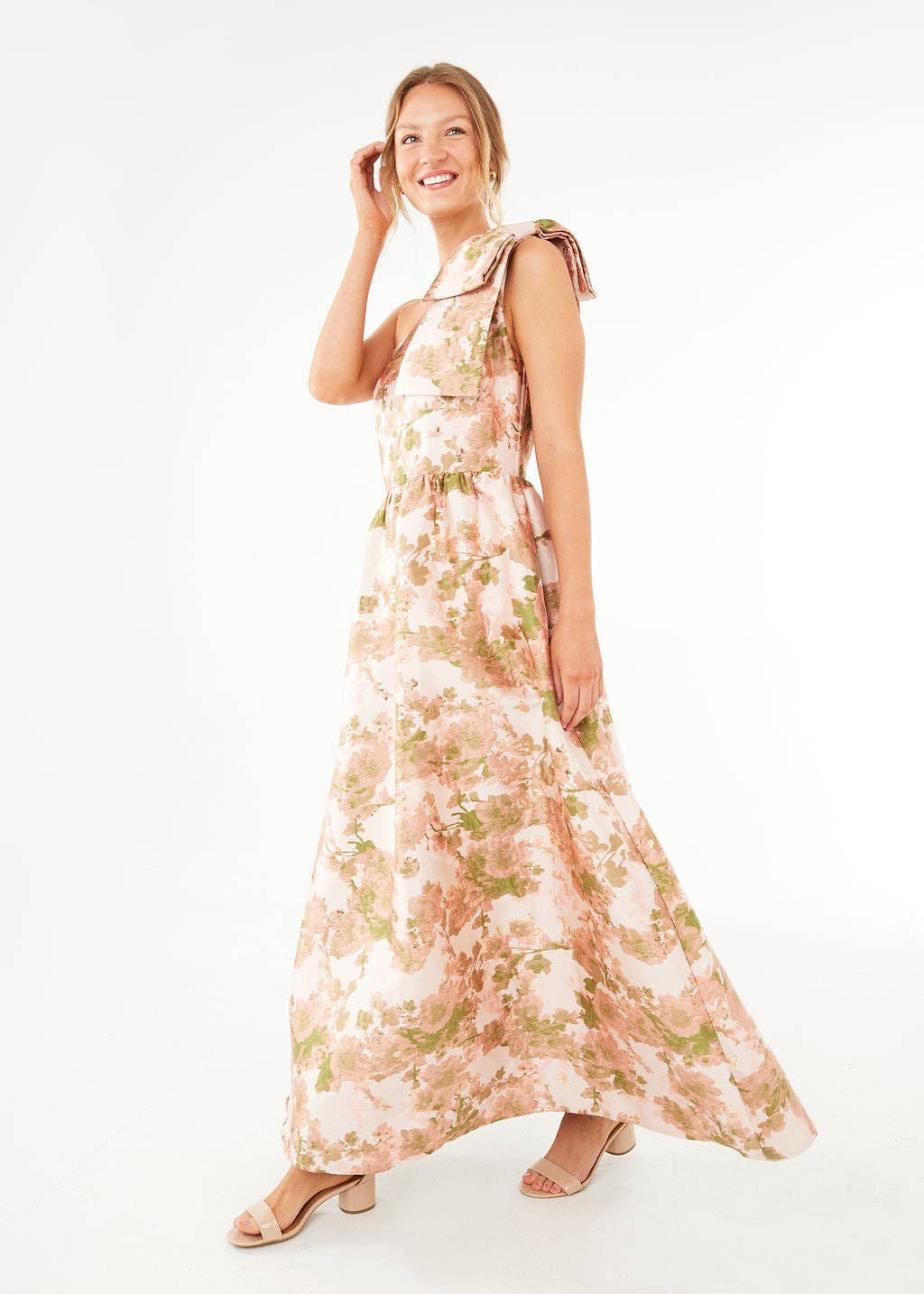 Abbey Glass - Wholesale Gown - Women's - Caroline Gown Baby's Breath Jacquard2