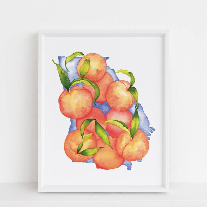 Georgia Peach Watercolor Print for wholesale by Five and Two Studio