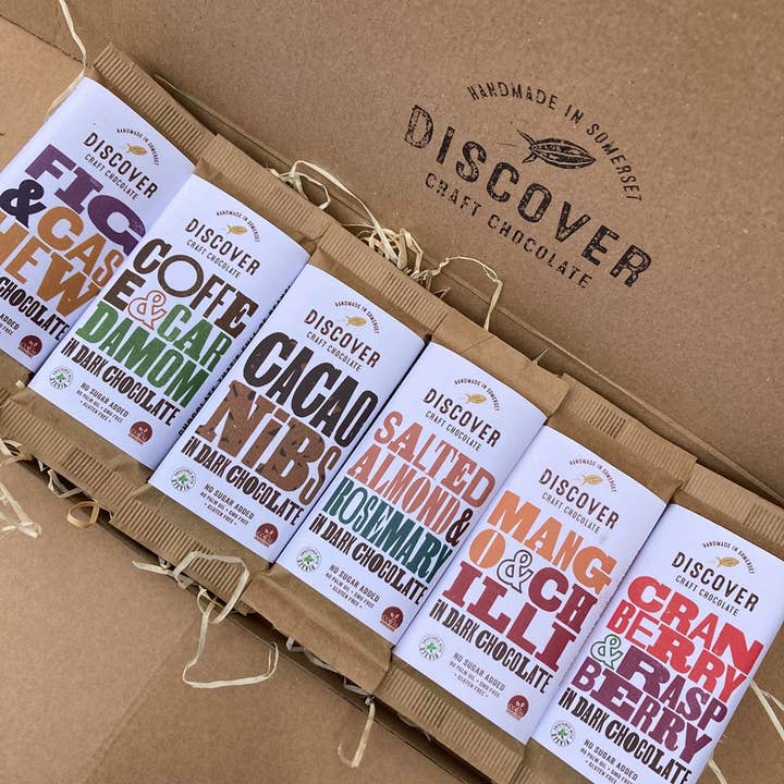 Discover chocolate – wholesale Chocolate bar – 6 Pack Selection gift/ box - Flavours optional1